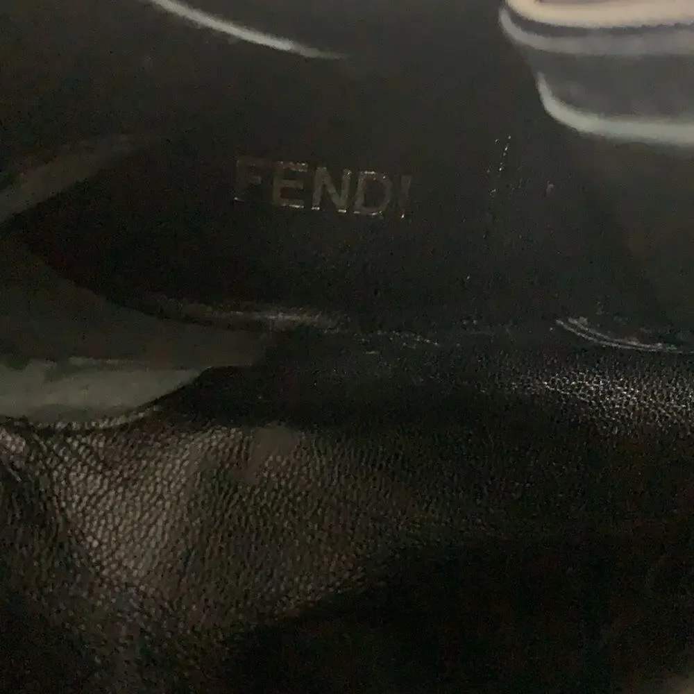 FENDI KNEE HIGH POINTIE TOE BLACK‎ SUEDE BOOTS SIZE 38 US8